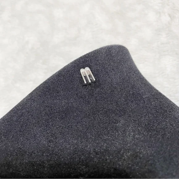 Melissa Black Bootie Drama Flocked Velvet Pointed Toe Heel Ankle Boot Fuzzy - Picture 10 of 12